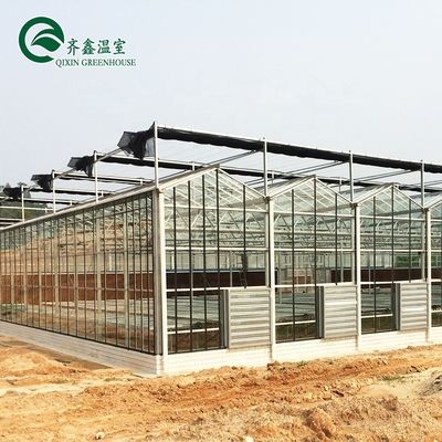 Serre à tubes en acier galvanisé avec jardin de tour et système d'ombrage optimal